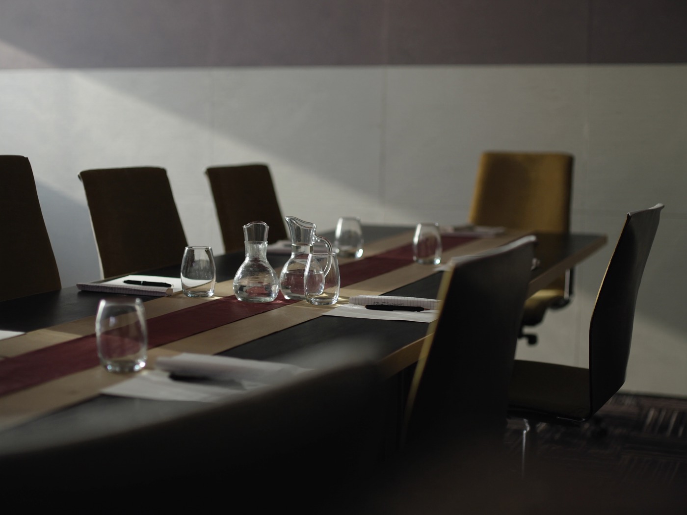A table prepared for a policy roundtable